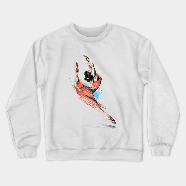 Ballerina Dance Drawing Crewneck Sweatshirt by Catarina Garcia